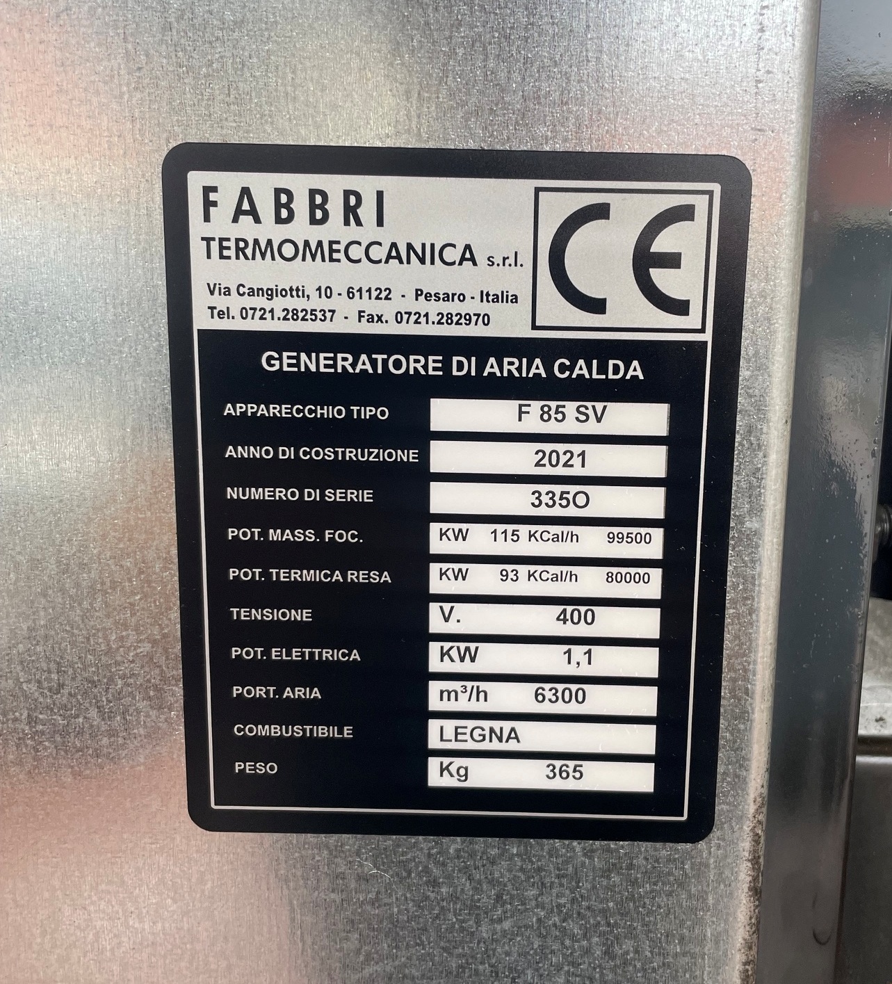 generatore di calore F85SV anno 2021 (3)